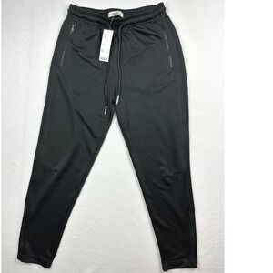 STANDARD CLOTH Track Pants Zip Pockets Drawstring Waist Black Size Small NEW
